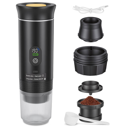 3 In 1 Portable Espresso Machine Cordless Self Heating Coffee Maker With 7500mAh Battery Heating 20Bar Pressure Anti Dry Burn Fit For Ground Coffee Capsules For Camping Hiking RV Home