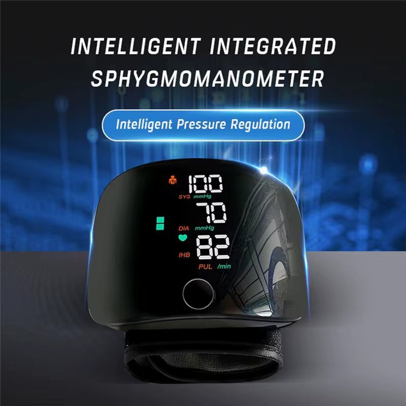 Smart Wrist Blood Pressure Monitor – Rechargeable Digital BP Meter