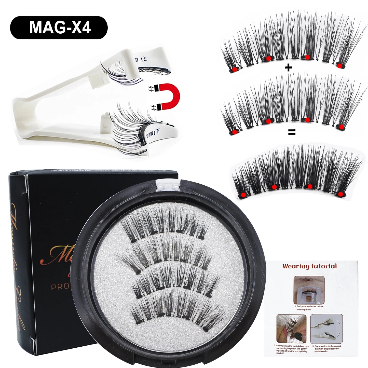 1 Pair Per Box Magnetic Lashes with Applicator Makeup Soft Reusable No Glue Needed Natural Magnetic Eyelashes Vendor