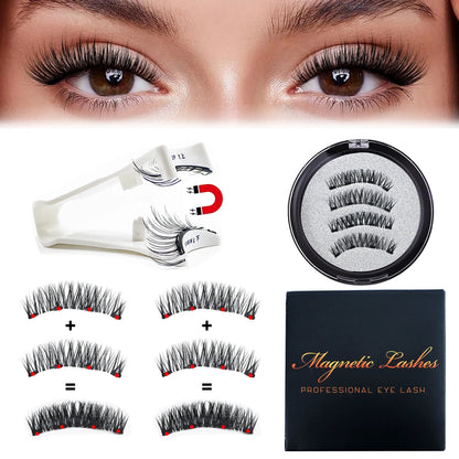 1 Pair Per Box Magnetic Lashes with Applicator Makeup Soft Reusable No Glue Needed Natural Magnetic Eyelashes Vendor