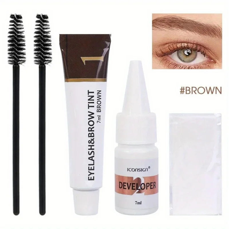 Eyelash Eyebrow Dye Tint Kit Fast Tint Brow Dye Gel Eyebrow Cream Black/Brown/Coffee Brow Enhancers Mascara Makeup Tool