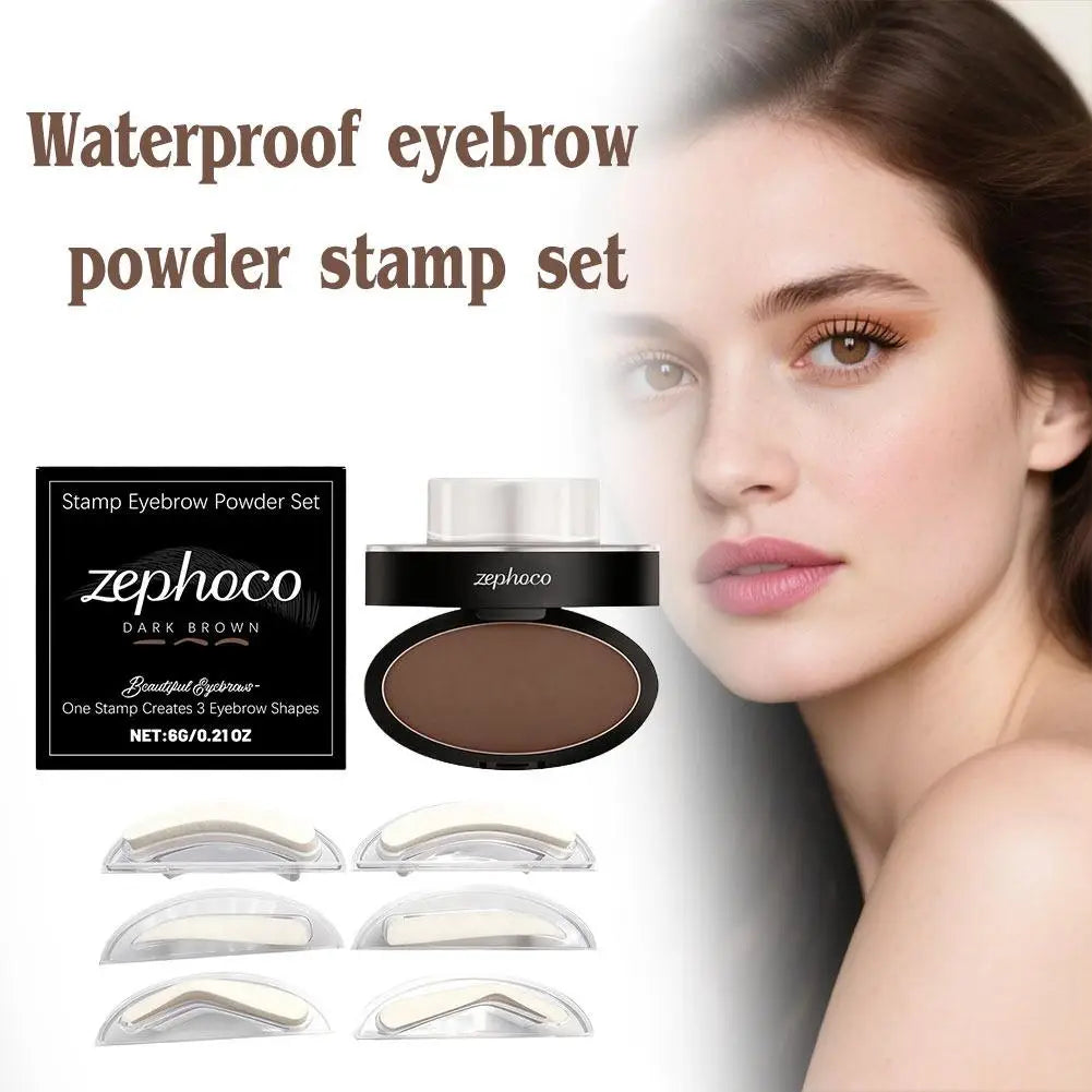 Eyebrow Powder Stamp Tint Stencil Kit Cosmetics Professional Makeup Waterproof Eye Brow Stamp Lift Eyebrow Enhancers Stencil Kit