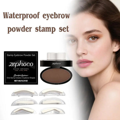 Eyebrow Powder Stamp Tint Stencil Kit Cosmetics Professional Makeup Waterproof Eye Brow Stamp Lift Eyebrow Enhancers Stencil Kit