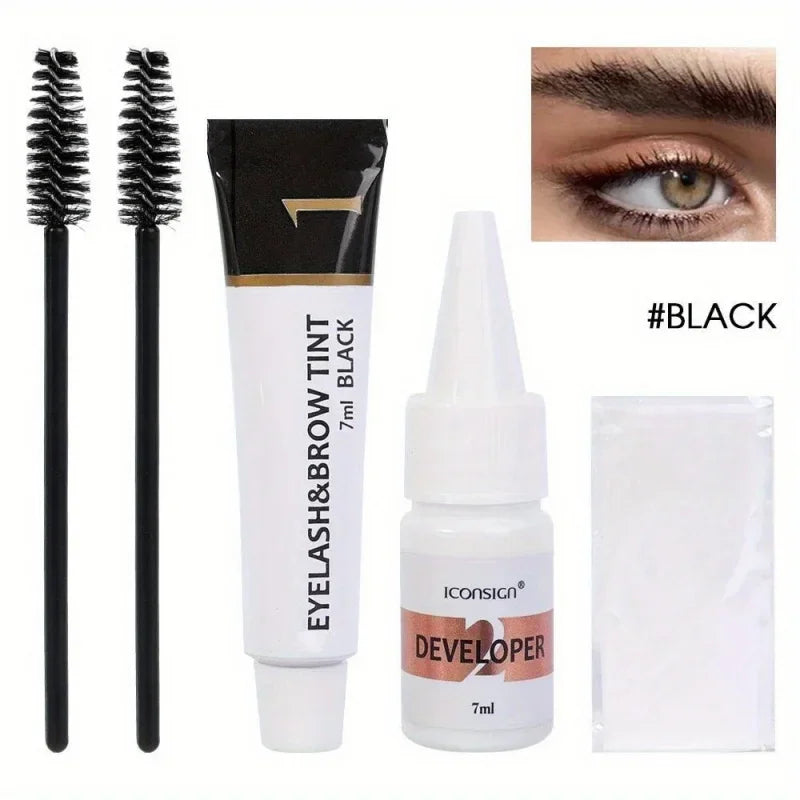 Eyelash Eyebrow Dye Tint Kit Fast Tint Brow Dye Gel Eyebrow Cream Black/Brown/Coffee Brow Enhancers Mascara Makeup Tool