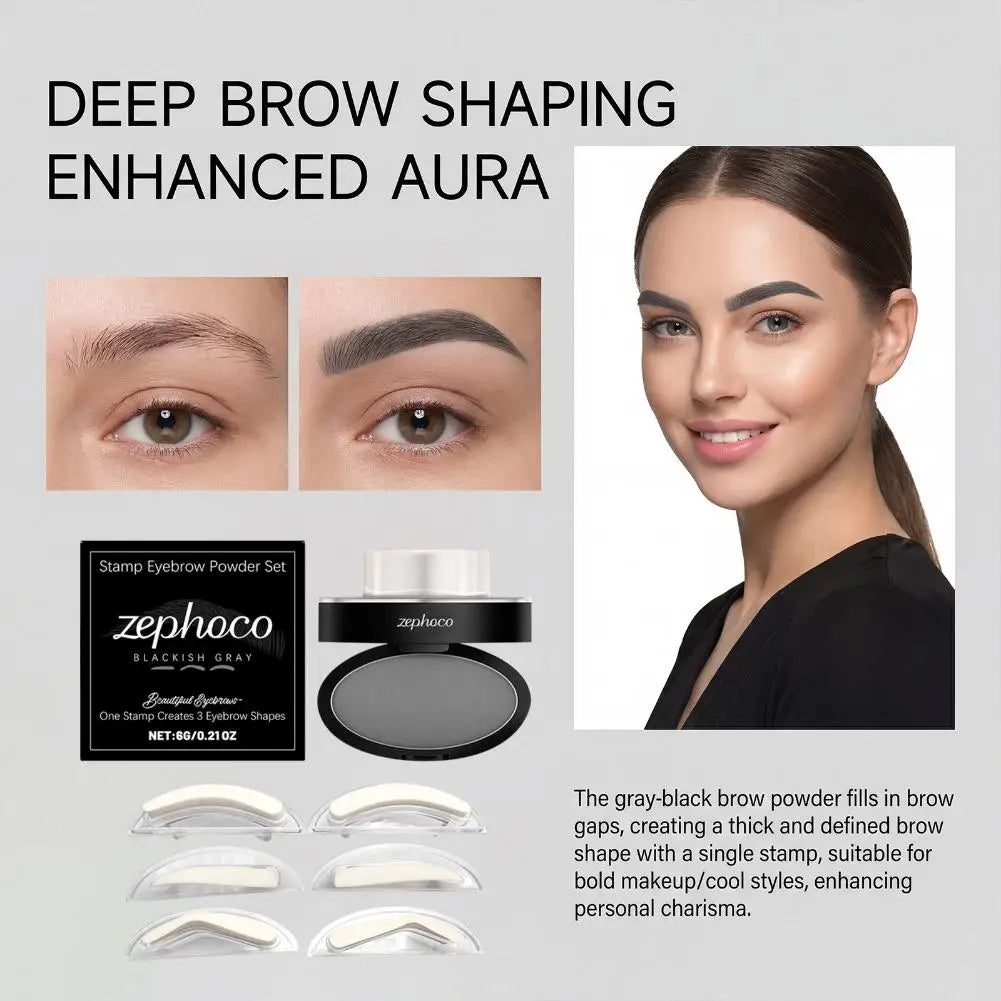 Eyebrow Powder Stamp Tint Stencil Kit Cosmetics Professional Makeup Waterproof Eye Brow Stamp Lift Eyebrow Enhancers Stencil Kit