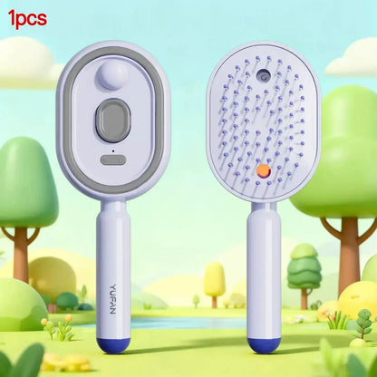 Electric Spray Massage Comb Vibrating Scalp Massager Misting Hair Care Comb, Detangling And Volumizing Comb 3 in 1 Rechargeable