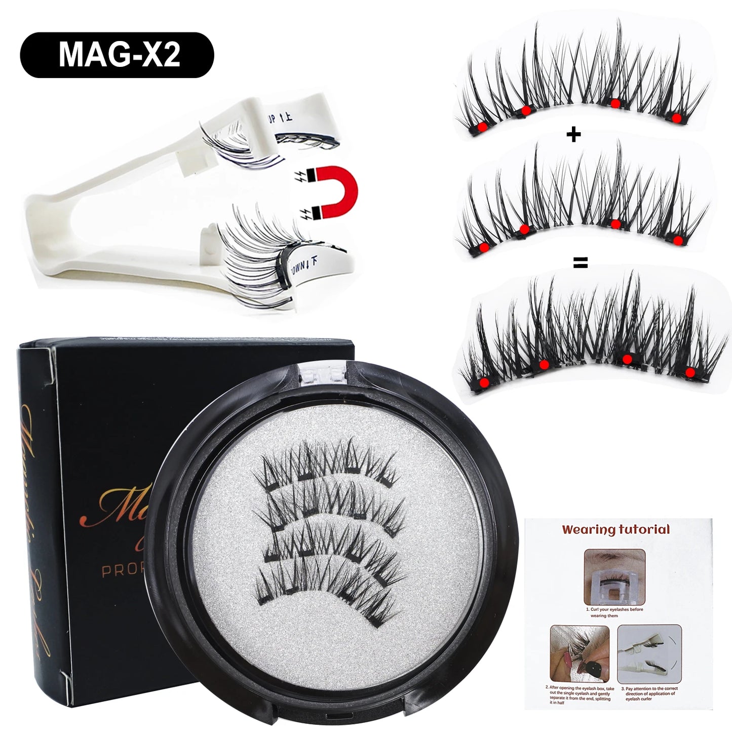 1 Pair Per Box Magnetic Lashes with Applicator Makeup Soft Reusable No Glue Needed Natural Magnetic Eyelashes Vendor