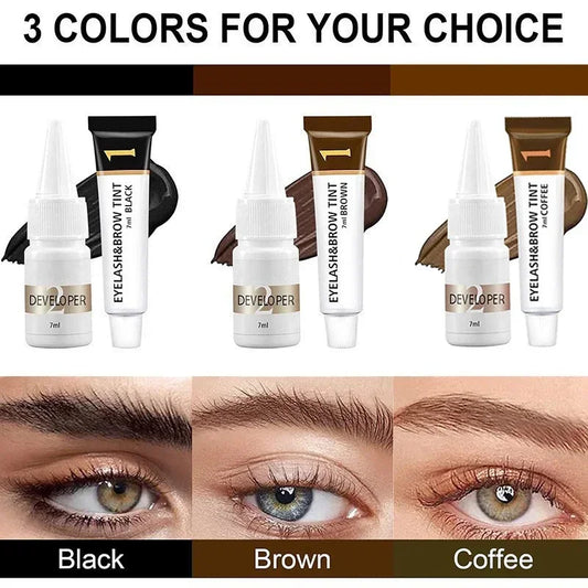 Eyelash Eyebrow Dye Tint Kit Fast Tint Brow Dye Gel Eyebrow Cream Black/Brown/Coffee Brow Enhancers Mascara Makeup Tool