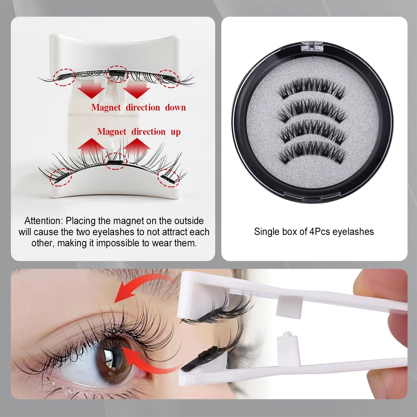 1 Pair Per Box Magnetic Lashes with Applicator Makeup Soft Reusable No Glue Needed Natural Magnetic Eyelashes Vendor