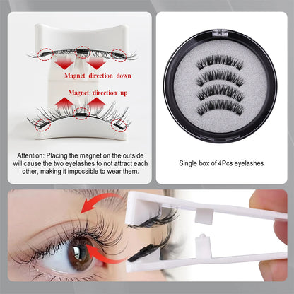 1 Pair Per Box Magnetic Lashes with Applicator Makeup Soft Reusable No Glue Needed Natural Magnetic Eyelashes Vendor