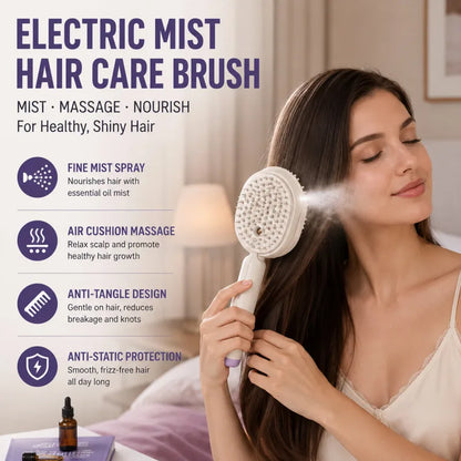 Electric Spray Massage Comb Vibrating Scalp Massager Misting Hair Care Comb, Detangling And Volumizing Comb 3 in 1 Rechargeable