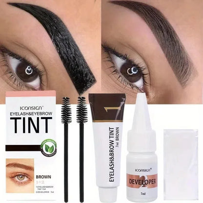 Eyelash Eyebrow Dye Tint Kit Fast Tint Brow Dye Gel Eyebrow Cream Black/Brown/Coffee Brow Enhancers Mascara Makeup Tool