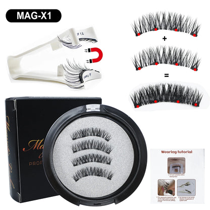 1 Pair Per Box Magnetic Lashes with Applicator Makeup Soft Reusable No Glue Needed Natural Magnetic Eyelashes Vendor