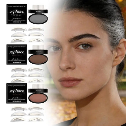 Eyebrow Powder Stamp Tint Stencil Kit Cosmetics Professional Makeup Waterproof Eye Brow Stamp Lift Eyebrow Enhancers Stencil Kit