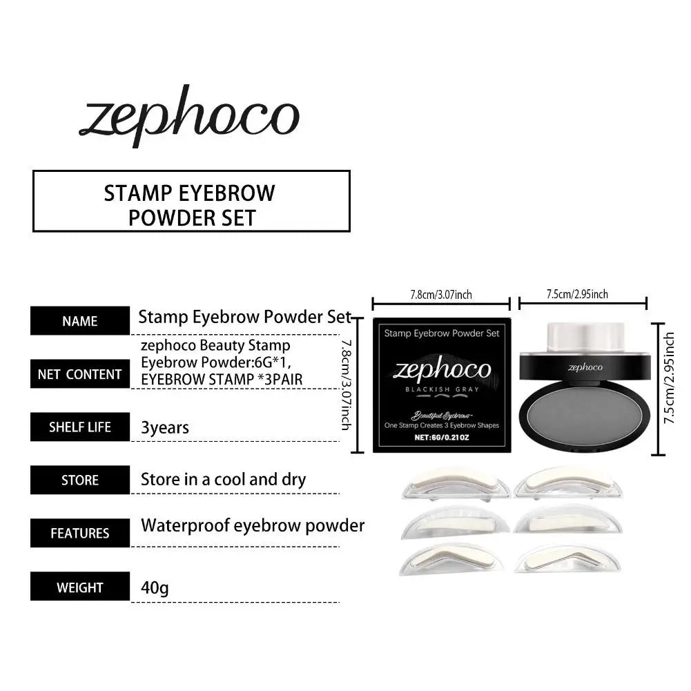 Eyebrow Powder Stamp Tint Stencil Kit Cosmetics Professional Makeup Waterproof Eye Brow Stamp Lift Eyebrow Enhancers Stencil Kit