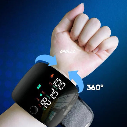 Smart Wrist Blood Pressure Monitor – Rechargeable Digital BP Meter