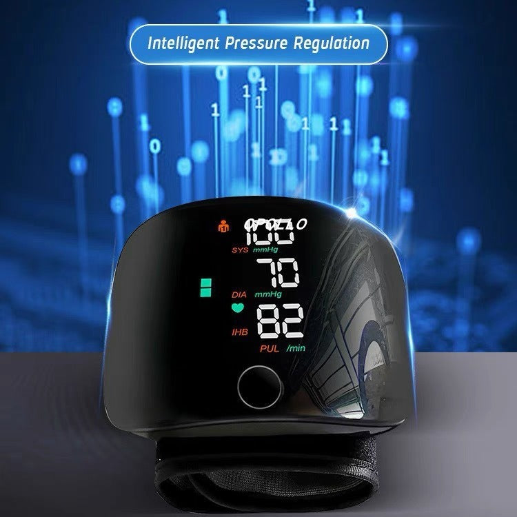 Smart Wrist Blood Pressure Monitor – Rechargeable Digital BP Meter