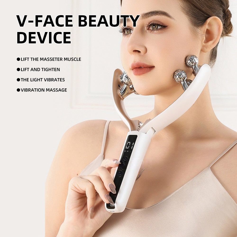 EMS Microcurrent V-Roller Face Massager – Lift & Tighten Skin